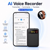 AI Voice Recorder,365 Days Free AI Transcription,64GB,Call Recorder,App Control,100+ Languages