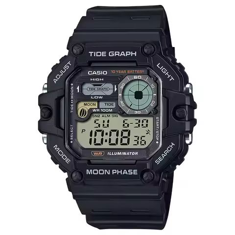 Casio WS-1700H Outdoor Watch Moon Phase Tide 100M Waterproof Multi-Function Wristwatch