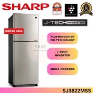 Sharp 2 Door 5 Star Fridge 280L/320L/380L/410L Inverter SJ2822MSS /SJ3222MSS/SJ3822MSS/SJ4122MSS Pla