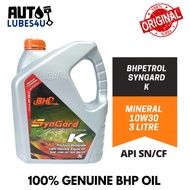 BHP SynGard K 10W30 Mineral 3L (FOC FilGard Perodua 58280 Oil Filter) - BHP Car Engine Oil