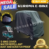 KUROMA EBIKE WITH BACK PASSENGER SEAT COVER HIGH QUALITY WATER REPELLANT AND DUST PROOF BUILT IN BAG