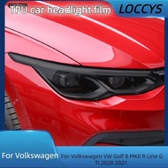 For Volkswagen VW Golf 8 MK8 R Line GTI 2020 2021 Car Headlight Protective Tint Film Smoke Black Tra