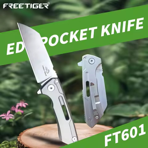 FREETIGER FT601 All Steel Pocket Knife Office Box Cutter Tool Camping Daily Small EDC Folding Multi