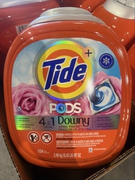 Tide PODS with Downy 4IN 1 Liquid Detergent Pacs-April Fresh 汰漬4合1強效洗衣球+柔順劑 清新花香 104粒/桶 (2.49kg) 加拿大