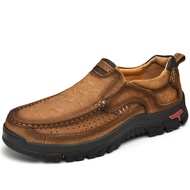 Sepatu Olahraga Slip On Gunung Hiking Tanpa Tali Kulit Casual Pria Cowok Dewasa 112