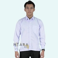 Kemeja Putih Formal Pria Kerah Hitam Kemeja Dinas Kantor Sekolah SMA Perguruan Tinggi  Tebal