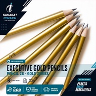 12pcs 2B Gold Pencils - Executive Gold Pencils 2B - Linko