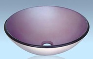 FUO衛浴:42x42公分 彩繪工藝 紫色系藝術強化玻璃碗公盆 (09118)一組特價!