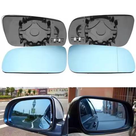 Car Left Right Heated Rearview Mirror Glass left & right White&Blue For VW Golf 4 JETTA MK4 Passat B