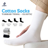 JDEN Thick Premium Cotton Plain Socks Unisex Free Size Sport Running Liner Low Cut Quarter Crew/ Sto
