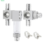 HELIX Fish Tank CO2 Diffuser, 12/16mm Silver CO2 External Atomizer, CO2 Bubble Counter Aquarium CO2 