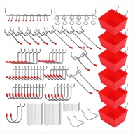 (LAWC) 121 Piece Pegboard Hooks SetPegboard Accessories with Metal HooksDurable Peg Board Organizer 
