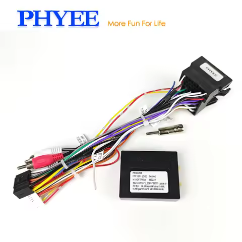 Mini-ISO/52 Pin Harness Adapter CAN Bus Decoder, SWC Retention, 16Pin Android, for Fiat 500 Panda Do