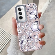 Casing hp for OPPO Reno 12 5G Reno 12F 5G F27 5G Case Flower and Butterfly Pattern Casing HP Cesing 