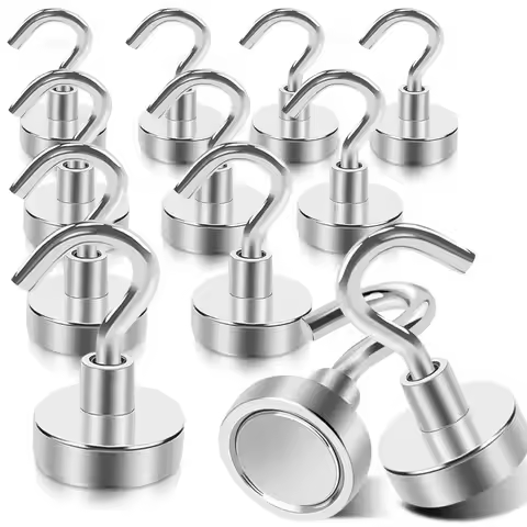 12/6/1Pcs Strong Neodymium Magnetic Hook Sucker Metal 12kg 5Pounds Diameter 20mm Magnets Quick Hook 