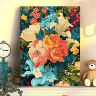 DIY Paint-By-Numbers Kit - Floral Canvas Art Craft Handpainted Home Decor Gift Set 40x50cm/16x20inch