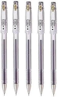 Pilot Hi-Tec-C 025 Gel Ink Pen, Hyper Fine Point 0.25mm, Black Ink, LH-20C25, Value Set of 5