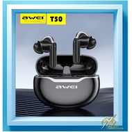 AWEI T50 True Wireless Earbuds HiFi Stereo ENC Noise Cancelling Gaming Earbud with Touch Control