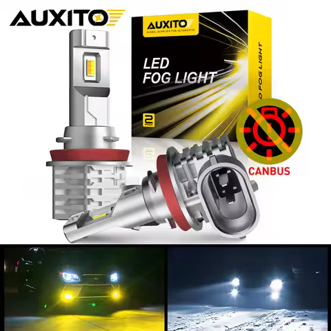 AUXITO 2Pcs Dual Color H8 H11 LED Fog Light Bulbs Canbus 9005 HB3 9006 HB4 H10 H8 H16(JP) Car DRL Dr