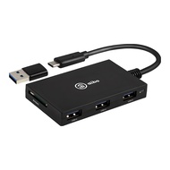 aibo 多合一晶片讀卡機 附轉接頭 Type-C ATM + 記憶卡 + USB3.0 HUB 7.8 x 4.7 x 1.2cm 42.5g  ICCARD-ABX3  黑色  1台