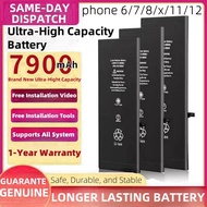 Real High Capacity Replacement Battery For phone 6 6P 6s 6sP 7 7P 8 8P X XR XS 11 12 13 Mini Max Pro