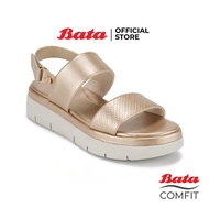 Bata บาจา Comfit รองเท้าเพื่อสุขภาพแบบรัดส้น เทคโนโลยีคุชชั่น สำหรับผู้หญิง สีทอง 6618118