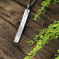 指紋印記系列 / 指紋敲字直式項鍊(男款) / 925銀 / 客製化