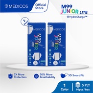 MEDICOS 5-ply M99 JUNIOR Lite Surgical Face Mask - Junior [2 Boxes, 10pcs/box]