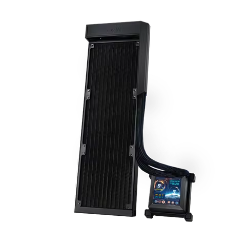 LIAN LI Hydroshift LCD 360 FAN-LESS Liquid Cooler - Flexible Side-Mounted Coolant Pathway, 2.88” LCD