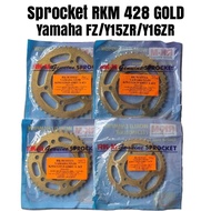 Sprocket Spoket GOLD 428 RKM RK-M Rear belakang Yamaha Y15ZR Y16ZR FZ150 Original 36 37 38 39 40 41 