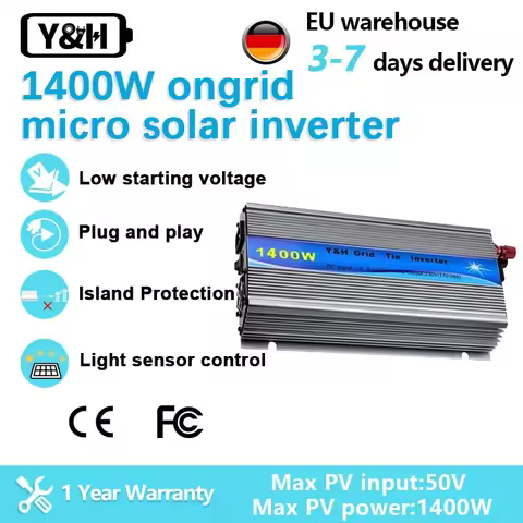 Y&H 1KW Inverter Plug And Play 1.4KW 1.3KW MPPT Solar Inverter Ongrid Tie 110V 220VAC Solar Micro In