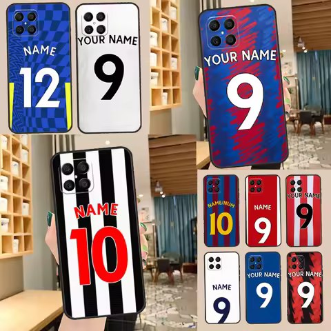 Personalised Football Name Number Case For Huawei Honor 50 X9 X8 X7 P20 P30 P40 Lite P50 Pro P Smart