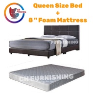 CHF Divan Bed Frame + 8" Foam Mattress (Queen)