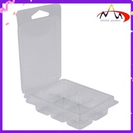 100 Packs Wax Melt Clamshells Molds Square, 6 Cavity Clear Plastic Cube Tray for Candle-Making & Soa