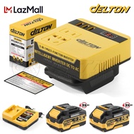 DELTON เครื่องแปลงไฟ อินเวอร์เตอร์ DC 18V ถึง AC 220V เครื่องแปลงไฟไร้สาย ตัวแปลงไฟฟ้า 120W เครื่องแ