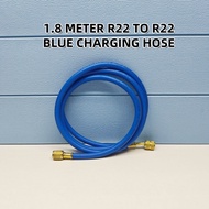 (1.8 METER ) R22 TO R410A BLUE CHARGING HOSE TUBE CHECK GAS PRESSURE AIRCOND REFRIGERANT MANIFOLD GA