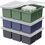 Large Ice Cube Tray for Whiskey: 2inch Big Silicone Ice Trays for Whisky - 3Pack Old Fashioned Ice C