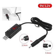 Cáp nguồn USB tăng áp chuyển nguồn đa năng từ USB 5V sang DC 9V / 12V giắc chui 5.5 / 3.5 mm