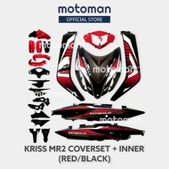 Modenas Kriss MR2 Complete Cover Set with Full PP Inner Parts MR2 110 Kaver Coverset Red Black Merah Hitam Full Body Set