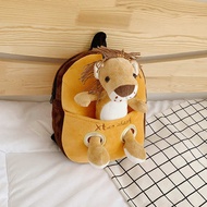 beg sekolah roda beg sekolah beg sekolah hitam Creative Anti-Lost Children's Schoolbag Baby Cartoon 