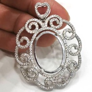 925 Silver Pendant Casing. 925 Silver Pendant Frame.
