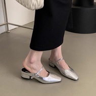 mary jane shoes women shoes Mary Jane Slippers for Women - Summer Silver High Heels