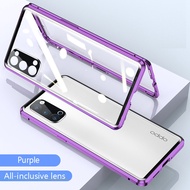 Phone Case 360° Double Sided Glass Magnetic Adsorption Metal For OPPO F23 F25 Pro 5G F27 Pro Plus Ca