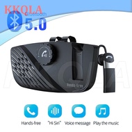 QKKQLA Handsfree Speaker Audio Kit Bluetooth-compatible 5.0 Receiver Earphone Phone Clip Speakerphone Wireless Car Sun Visor