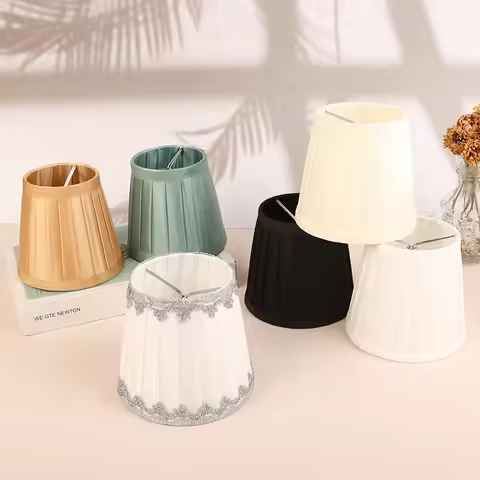 Dia 12CM Modern Style Chandelier Fabric Lamp Shade Clip On Mini Wall Lamp Shade Hotel Bedroom Bedsid