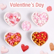 75g/2.6oz Bottled Valentine's Day Themed Cake Decoration Candy, Heart-Shaped Rose Shaped Candy, Vale