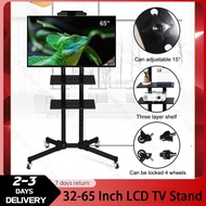 Universal 32-65 Inch LCD TV Stand with TV Box Tray 360° Universal Wheel Movable Rack Floor Base