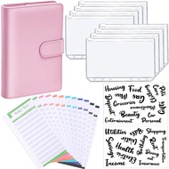 A6 Cash Envelopes Binder Wallet,PU Budget Planner Notebook for Cash Budgeting,Envelope Wallet,Savings Money Binder B