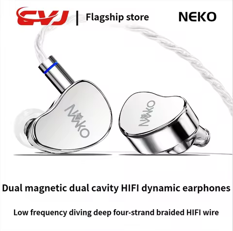 CVJ Neko In-Ear Earphones Metal Alloy Shell Dynamic Coil 3.5mm Single End 4.4mm Balanced Plug High-E