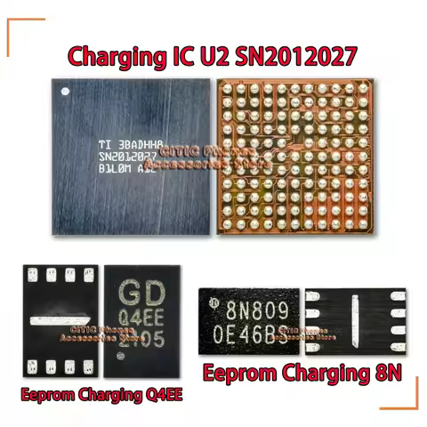 1-30Pcs/Lot New Original U2 SN2012027 +8N( Q4EE) Eeprom Charging IC Set For iPhone 15 16 Series 15Pr